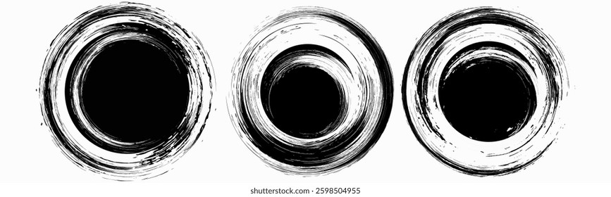 Brush circle. Grunge circle. Brush circle design.eps 10