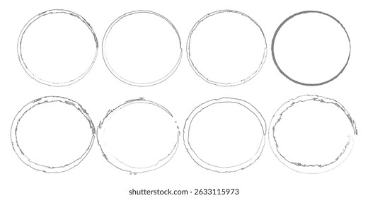 brush circle vector set on a white background