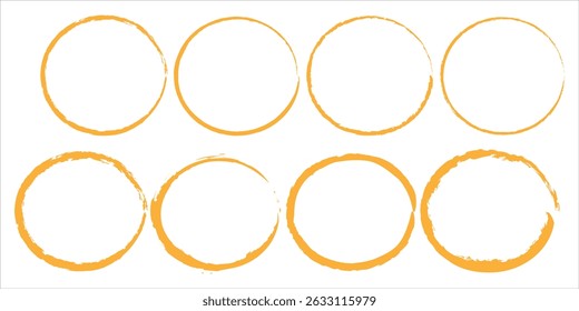 brush circle vector set on a white background