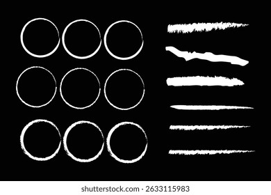 vetor círculo do pincel definido em um plano de fundo branco