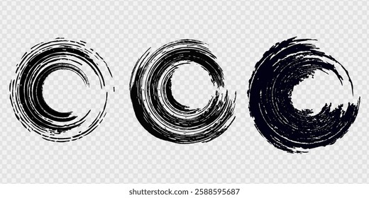 Brush circles. grunge circles. Brush circles deign eps 10