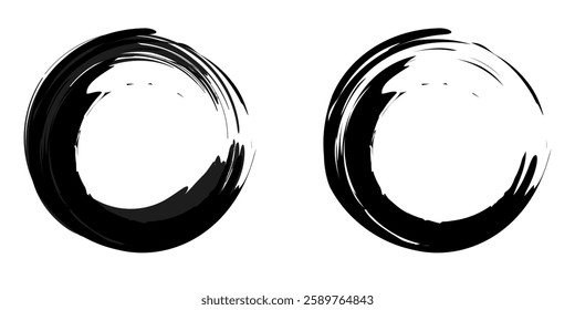 Brush circles. grunge circles. Brush circles deign eps 10 Art end Illustration