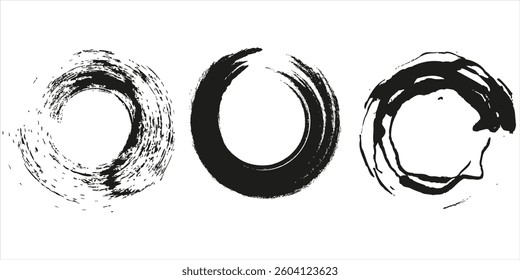 Brush circles. grunge circles. Brush circles deign eps 10 .vector illustration