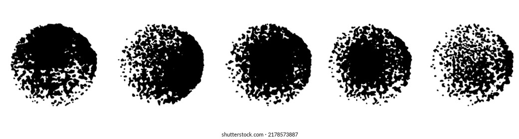 Brush circles. Grunge texture. Hand drawn vector Round shape. Acrylic stroke circles
