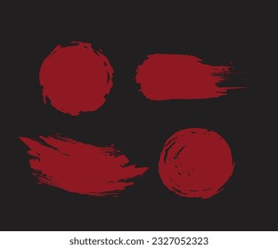 Pinselkreise. Grunge Textur. Handgezeichnet Rundform. Aquarellkreise. Zeilenvektor. 
