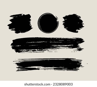 Pinselkreise. Grunge Textur. Handgezeichnet Rundform. Aquarellkreise. Zeilenvektor. 