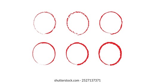 Brush circles. Grunge texture. Hand drawn Round shape. Watercolor stroke circles. Line vector. Stock image. EPS 10.