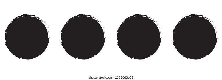 Círculos del cepillo, Vector redondo dibujado a mano del cepillo de la forma aislado en un fondo blanco 