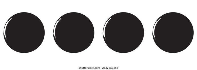 círculos de pincel, forma redonda desenhada à mão vetor de pincel isolado em um plano de fundo branco 