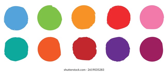 Forma redonda de los círculos del cepillo, forma redonda del círculo dibujado a mano del grunge, Ilustración vectorial eps 10, 