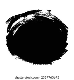 Brush circles round shape Stock black color design.