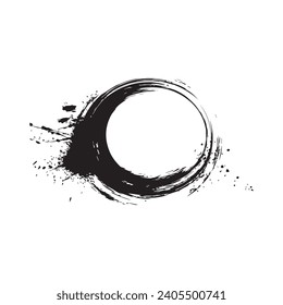 Pinselkreise runden Form Stock schwarze Farbe Design.