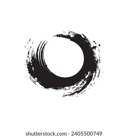 Brush circles round shape Stock black color design.
