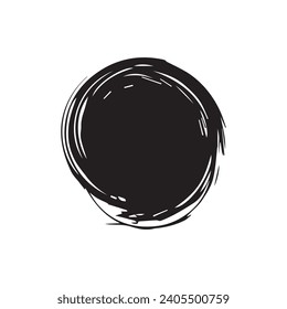 Brush circles round shape Stock black color design.
