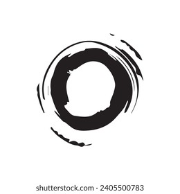 Brush circles round shape Stock black color design.