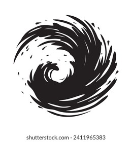 Brush circles round shape Stock black color design.