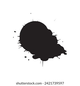 Brush circles round shape Stock black color design.
