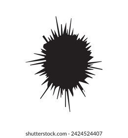 Círculos de pincel forma redonda Diseño de color negro estándar.