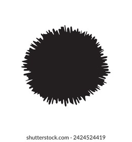 Círculos de pincel forma redonda Diseño de color negro estándar.