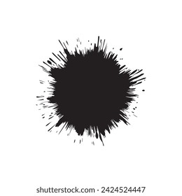 Brush circles round shape Stock black color design.