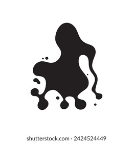 Brush circles round shape Stock black color design.