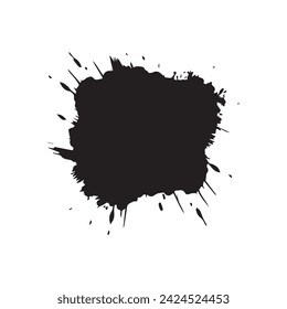 Brush circles round shape Stock black color design.