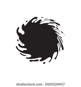 Brush circles round shape Stock black color design.