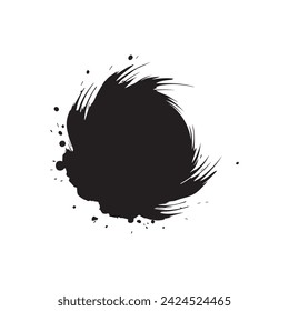 Círculos de pincel forma redonda Diseño de color negro estándar.