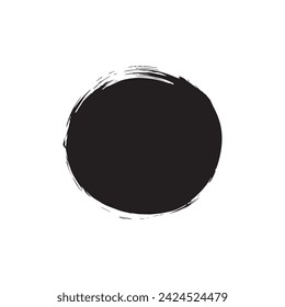 Brush circles round shape Stock black color design.