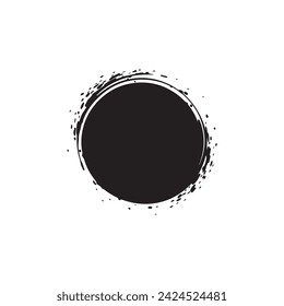 Brush circles round shape Stock black color design.
