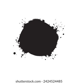 Pinselkreise runde Form Stock schwarze Farbe Design.