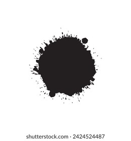 Brush circles round shape Stock black color design.