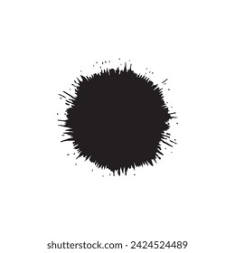 Brush circles round shape Stock black color design.