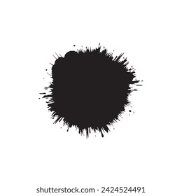 Brush circles round shape Stock black color design.
