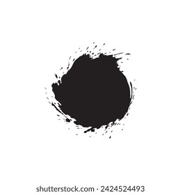 Brush circles round shape Stock black color design.