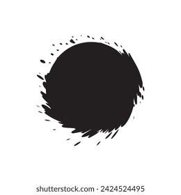 Círculos de pincel forma redonda Diseño de color negro estándar.
