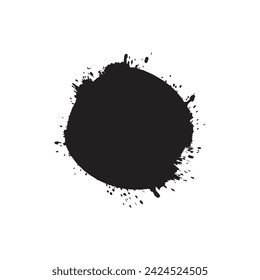 Brush circles round shape Stock black color design.