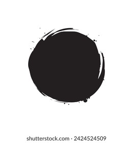 Círculos de pincel forma redonda Diseño de color negro estándar.