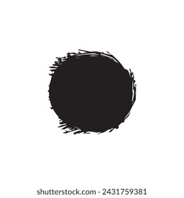 Brush circles round shape Stock black color design.