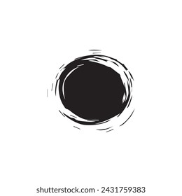Círculos de pincel forma redonda Diseño de color negro estándar.