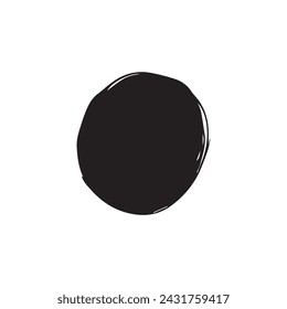 Brush circles round shape Stock black color design.
