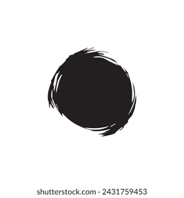 Brush circles round shape Stock black color design.