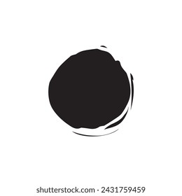 Pinselkreise runde Form Stock schwarze Farbe Design.