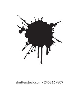 Brush circles round shape Stock black color design.