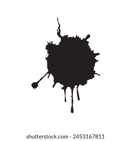 Brush circles round shape Stock black color design.