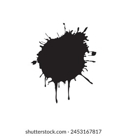 Brush circles round shape Stock black color design.