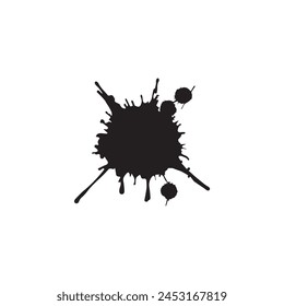 Brush circles round shape Stock black color design.