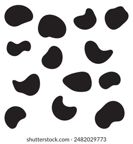 Círculos de pincel forma redonda Diseño de color negro estándar.