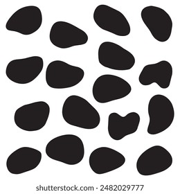 Círculos de pincel forma redonda Diseño de color negro estándar.