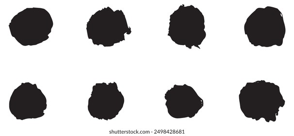 Brush circles round shape Stock black color design.